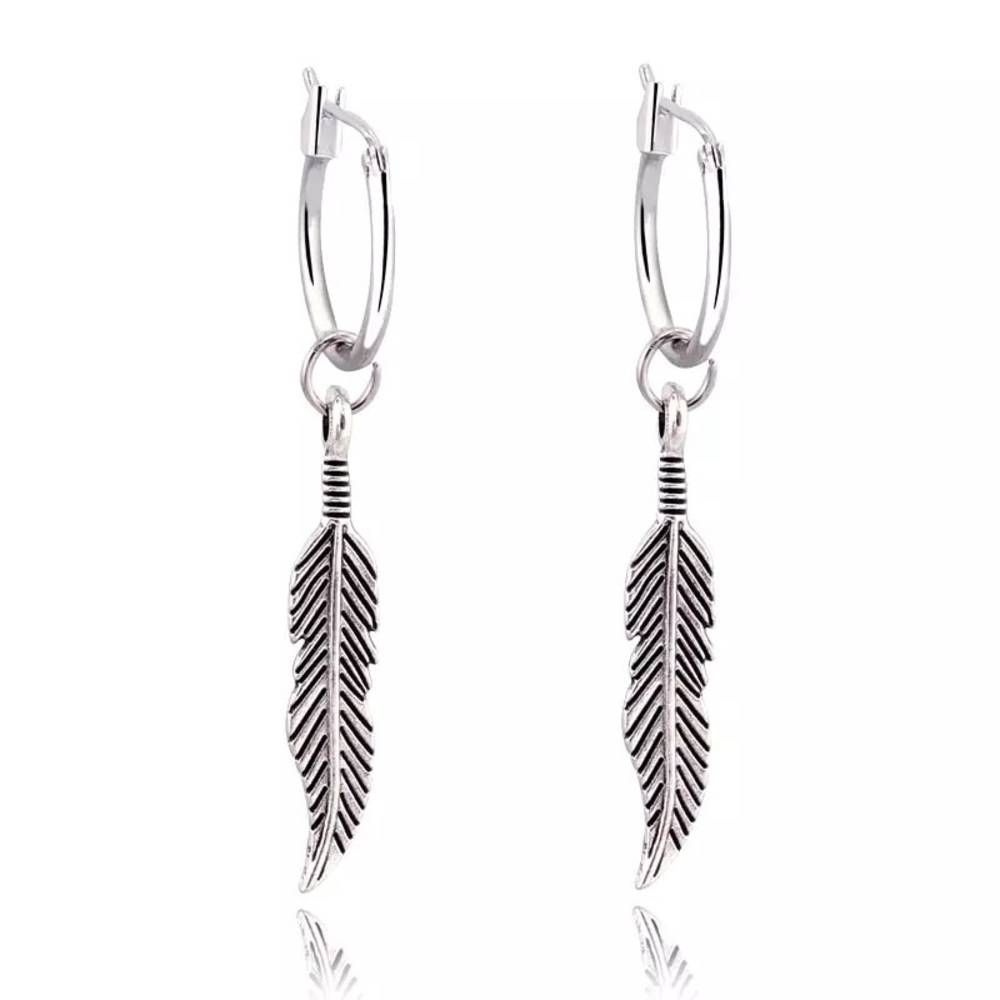 3 for $27 ❤️ Silver metal feather earrings